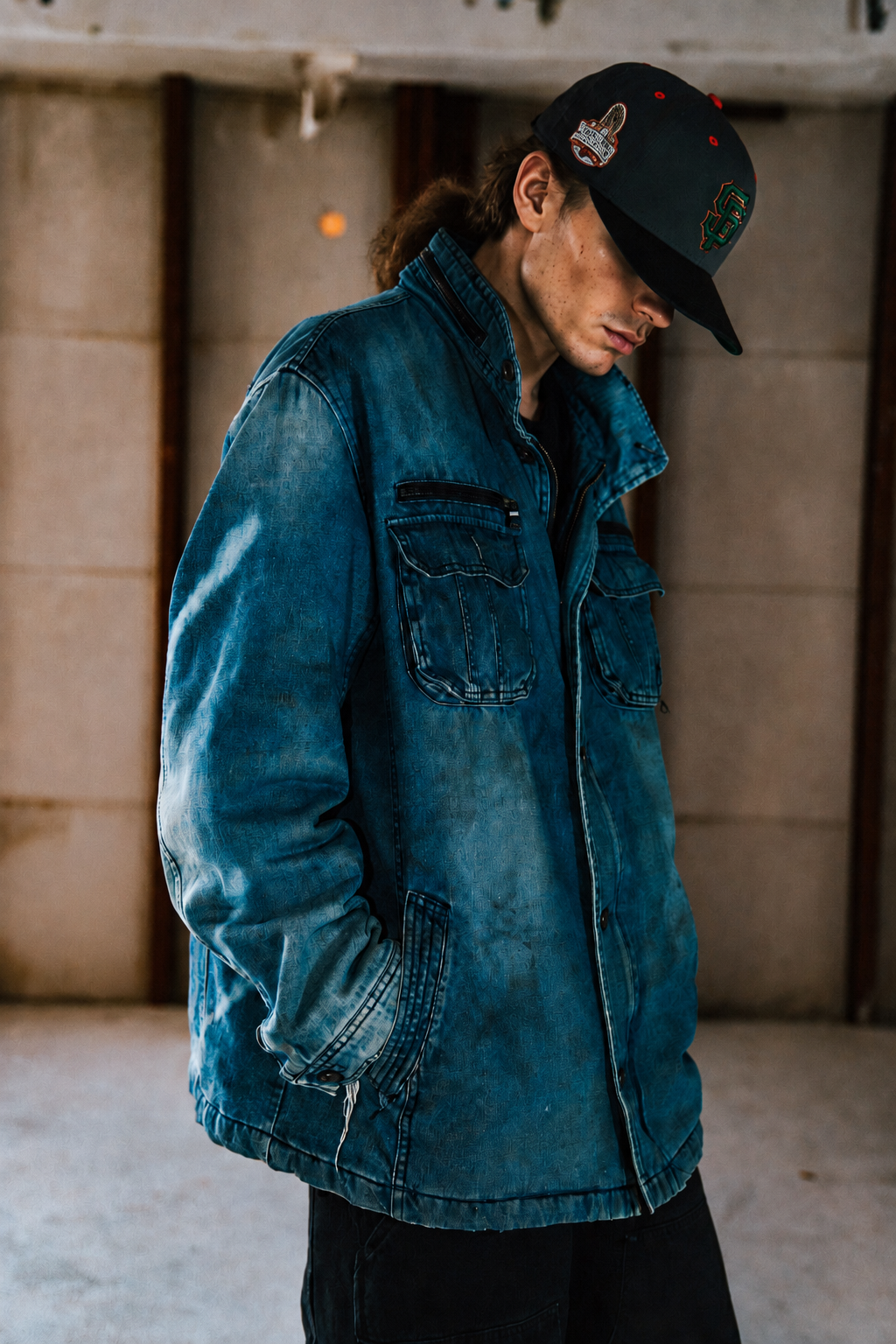痲九零式 - 90 RELIC DENIM JACKET - BLACK RED