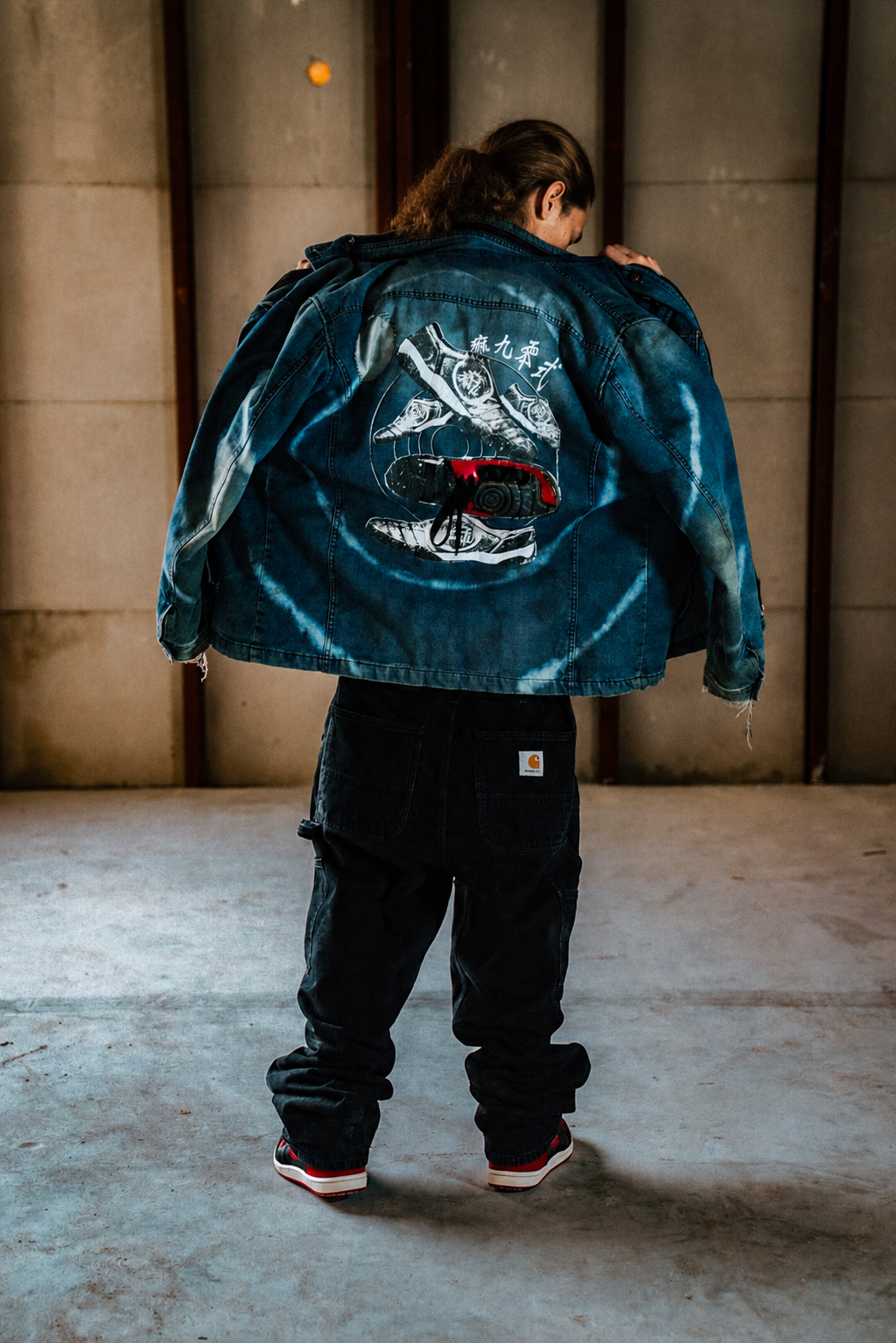 痲九零式 - 90 RELIC DENIM JACKET - BLACK RED